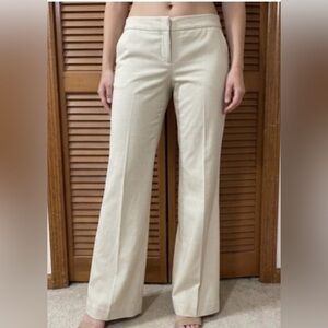 Bcbg wide leg pinstripe flat front trouser